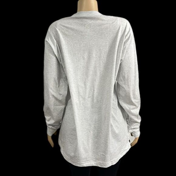 Victoria’s Secret Pink Originals bling sequins campus tee shirt long sleeve Gray - Picture 6 of 8